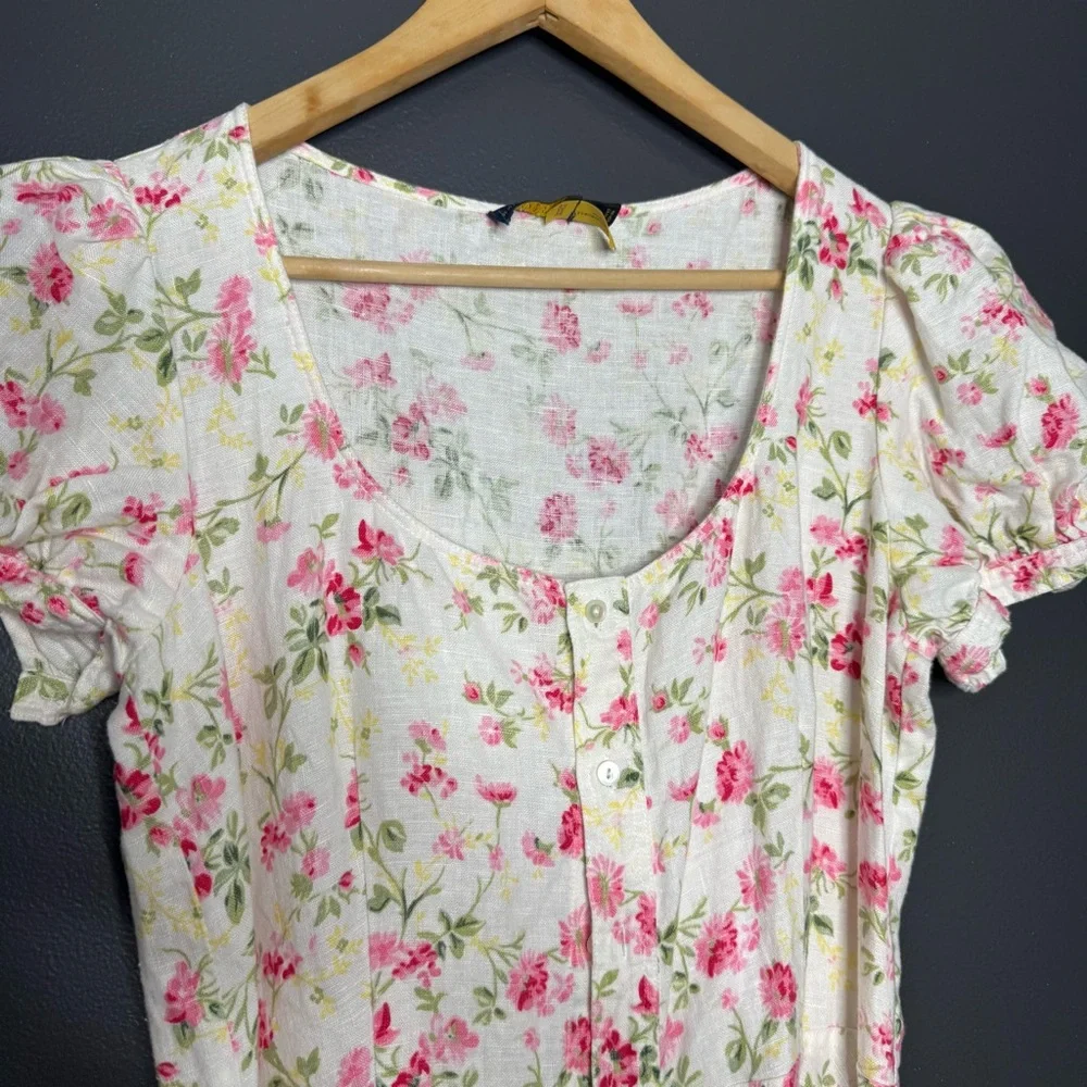 Polo Ralph Lauren Elizabeth Floral Short Sleeve Dress Short Puff Sleeves 8 - Picture 10 of 15